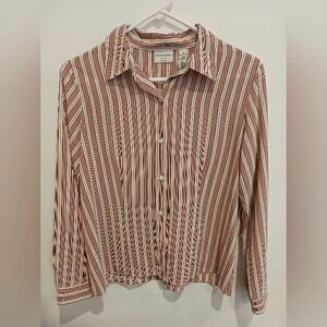 3 for $26 - COVINGTON Striped Button Up Woman's Blouse